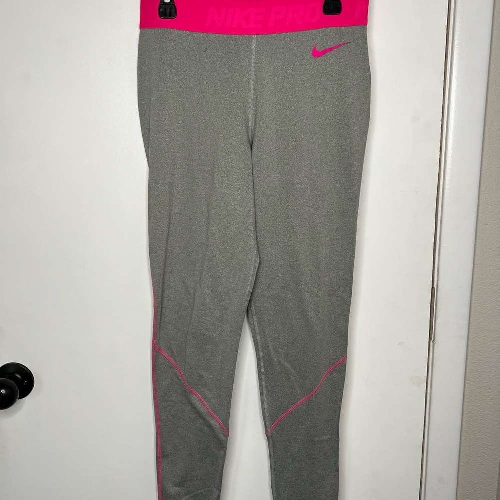 Nike Drifit Gray and Pink Leggings